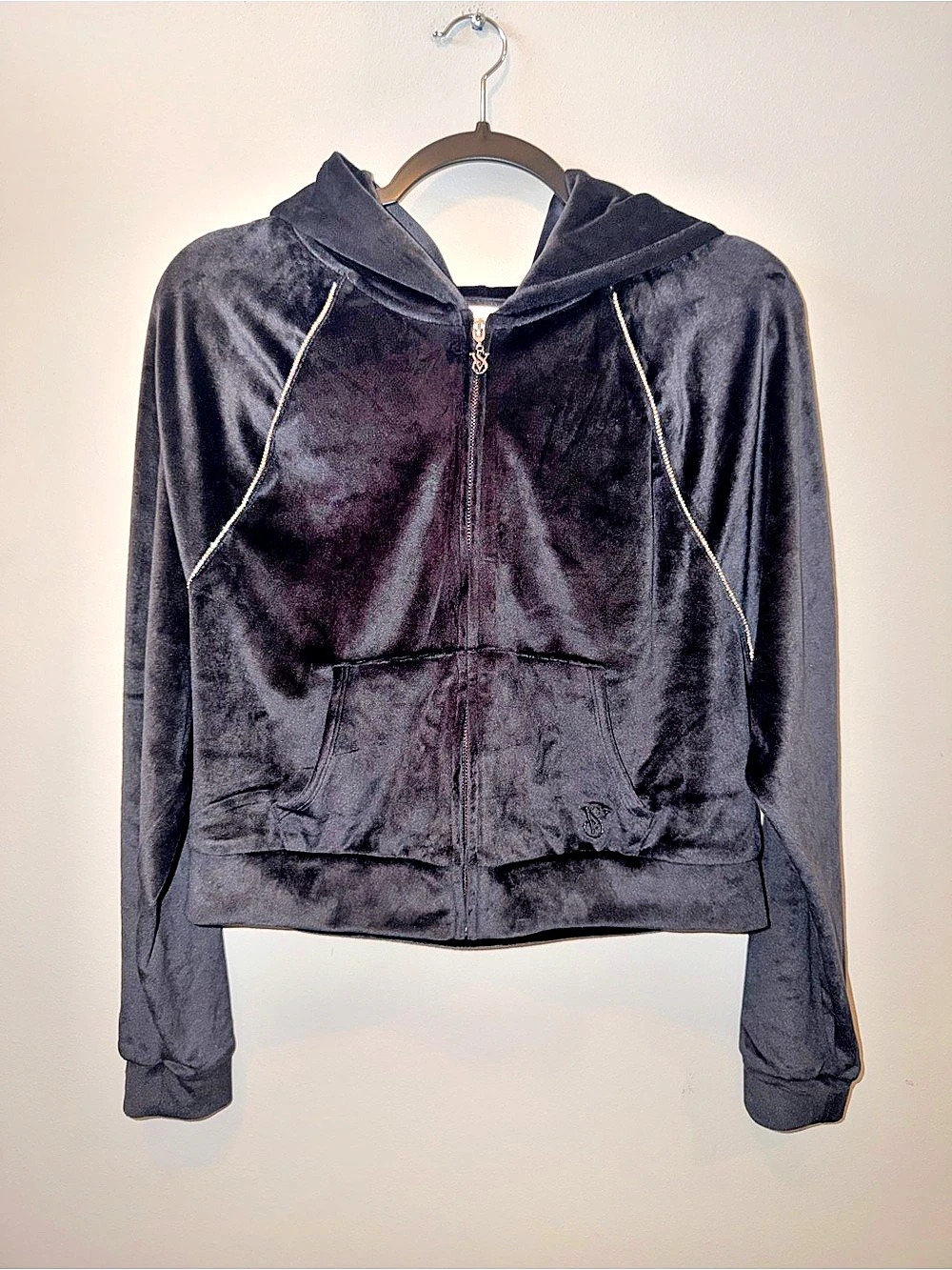 Y2K Victoria's Secret "On Point" Diamante Velour Hoodie size small petite